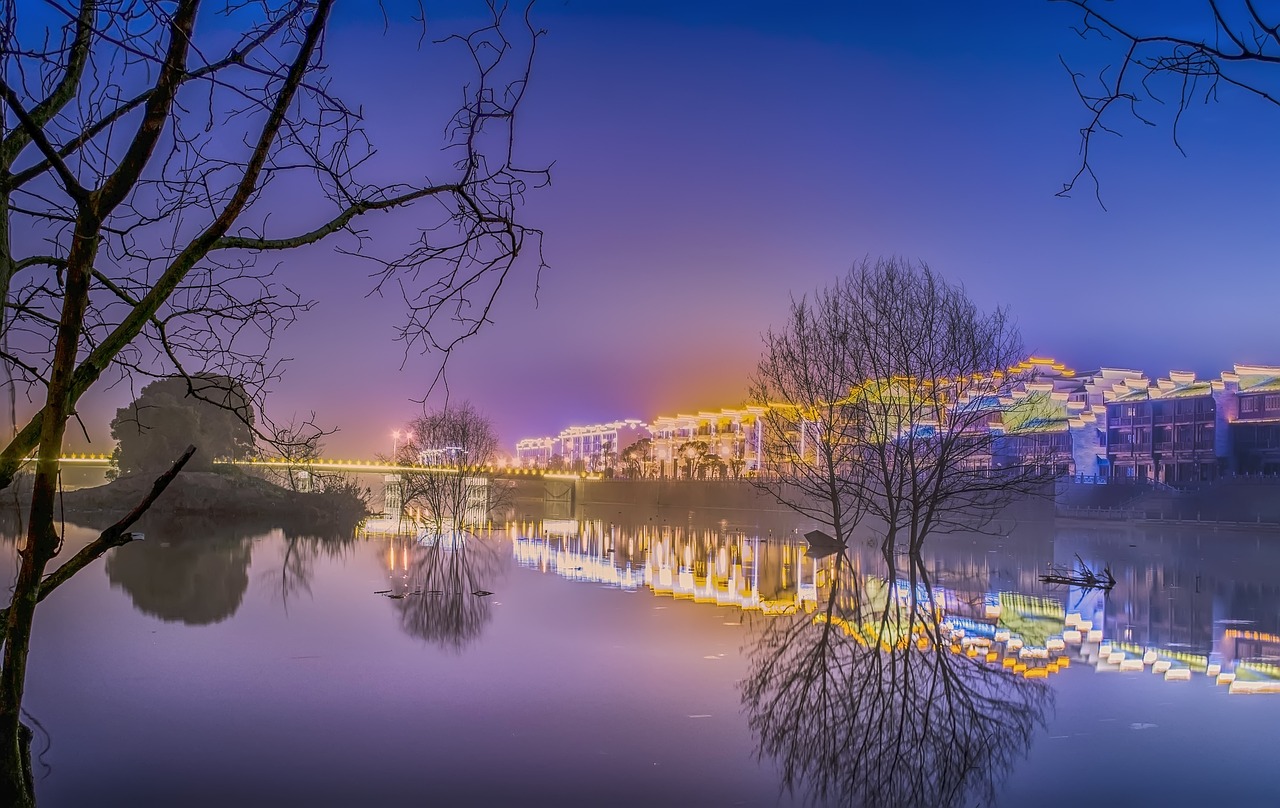 北京奧林匹克公園的夜景，夢幻之城的光輝篇章